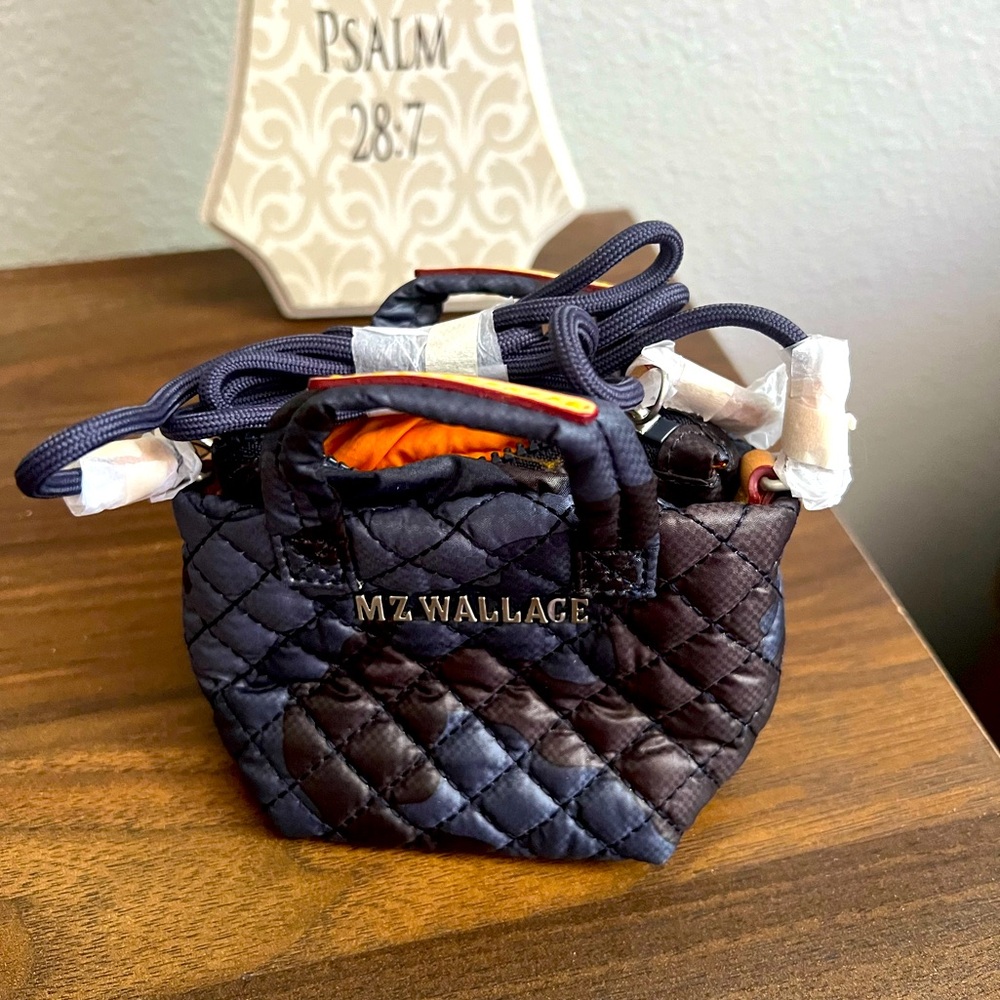 NWOT MZ Wallace Blue Camo tiny metro bag